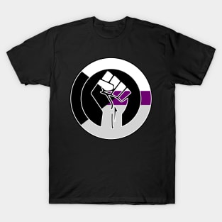 Black Lives Matter Fist Circled LGBTQ Flag Demisexual T-Shirt